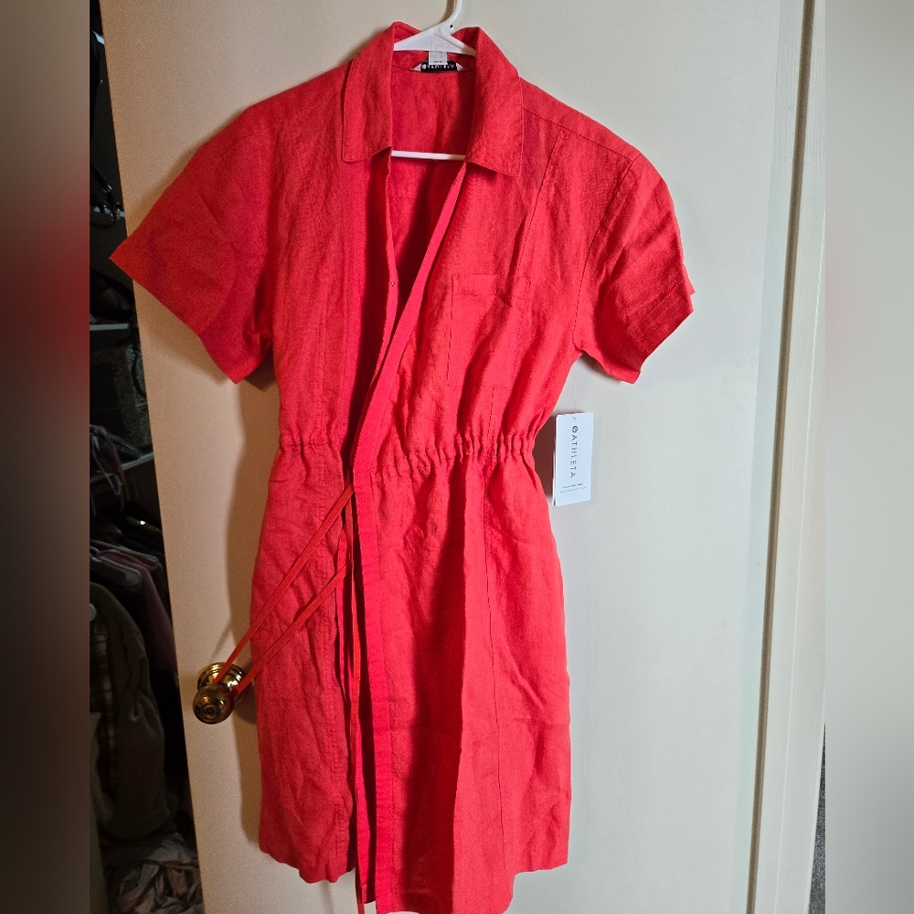 Linen athleta wrap dress